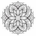 Symmetrical Mandala Flower Coloring Page With Stylized Simplicity