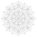 Mandala coloring page - in folkloric style for coloring