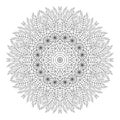 Mandala. Coloring page. Monochrome oriental pattern.