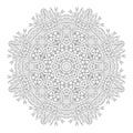 Mandala. Coloring page. Monochrome oriental pattern.