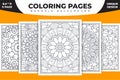 Mandala coloring pages KDP interior set. Mandala pattern bundle. Vintage Indian decoration elements. Decoration mandala coloring