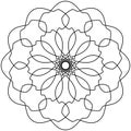 Easy Mandala Coloring for Beginners, Kids, and People with Low Vision. Vector illustration.