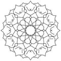 Easy Mandala Coloring for Beginners, Kids, and People with Low Vision. Vector illustration.