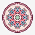 Mandala. Creative circular ornament. Round symmetrical pattern. Vintage decorative elements. Ethnic oriental pattern. Royalty Free Stock Photo