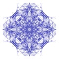 Mandala. Decorative round blue lace pattern