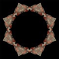 Mandala. Decorative round ornament, round frame. Isolated on black background. Arabic, Indian, ottoman motifs Royalty Free Stock Photo