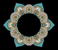 Mandala. Decorative round ornament, isolated on black background. Round ornamental frame. Arabic, Indian, ottoman motifs. Royalty Free Stock Photo