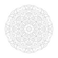 Mandala design element. Symmetric round ornament. Abstract doodle background. Coloring page. Vector illustration Royalty Free Stock Photo
