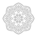 Mandala design element. Symmetric round ornament. Abstract doodle background. Coloring page. Vector illustration Royalty Free Stock Photo