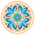 Vector graphic illustration of colorful and luxurious crystal design Mandala.