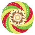 Vector graphic illustration of colorful and luxurious crystal design Mandala.