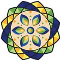 Vector graphic illustration of colorful and luxurious crystal design Mandala.