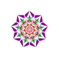 Mandala design purple 9 sides
