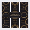 Mandala design template vector collection. Set of luxury golden oriental ornamentsSet of luxury golden ornate frames for identity, Royalty Free Stock Photo