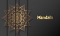 Mandala design mandala round luxury design golden brush text.