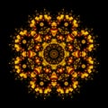 mandala digital light, isolated on black background