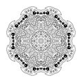 Mandala doodle drawing. floral round ornament