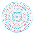 Mandala drawn by hand in a vintage style. Circle pattern. Grunge texture. Vector illustration