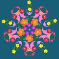 Mandala from dried pressed flowers, petals and leaves. Mandala i Royalty Free Stock Photo