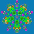 Mandala from dried pressed flowers, petals and leaves. Mandala i Royalty Free Stock Photo
