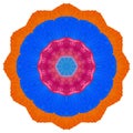 Mandala from dried pressed flowers, petals. Mandala is symbol of Buddhism, Hinduism, yoga. Ornament mandala with pattern floral