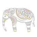 Mandala elephant vector illustration, hand drawing elephant Royalty Free Stock Photo