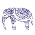Mandala elephant vector illustration, hand drawing elephant Royalty Free Stock Photo