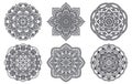 Mandala. Ethnic round ornament. Hand drawn indian henna motif. Mehendi meditation yoga theme. Unique floral print. Royalty Free Stock Photo