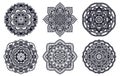 Mandala. Ethnic round ornament. Hand drawn indian motif. Mehendi meditation yoga henna theme. Unique floral print. Royalty Free Stock Photo