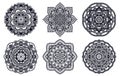 Mandala. Ethnic round ornament. Hand drawn indian motif. Mehendi meditation yoga henna theme. Unique floral print.