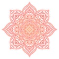 Mandala. Ethnic round ornament. Hand drawn indian motif. Mehendi meditation yoga henna theme. Unique red fiery floral Royalty Free Stock Photo