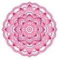 Mandala. Ethnic round ornament. Hand drawn indian motif. Mehendi meditation yoga henna theme. Unique rose floral print. Royalty Free Stock Photo