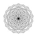 Mandala ethnic round pattern. Decorative background in circle. Stylized snowflake. Coloring book page Royalty Free Stock Photo