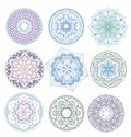 Mandala.Floral mandalas set.Coloring book. Outline . Pattern. Weave design element Royalty Free Stock Photo