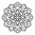 Colorable Graphic Flower: Intricate Design With Bold Outline