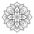 Printable Mandala Flower Coloring Pages: Dark Black And Light Beige Designs