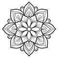 Mandala Flower Coloring Page Inspired By Koloman Moser