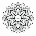 Mandala Flower Design: Serene Solitude In Art Deco Style
