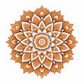 Floral Mandala Vector Design - Woodblock Printing Style