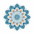 Minimalistic Mandala Design With Blue And Orange Colors