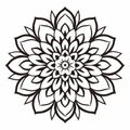 Minimalistic Mandala Flower: Bold Stencil Design On White Background