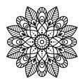 Mandala flower silhouette template for laser cut. Snowflake decor ornament.