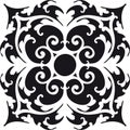 Mandala - Flower Star Sun Illustration, Nature, Energy Circle Round Beautiful Symmetry Harmony Symbol in Black and White