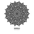 Mandala flower vector drawing. Decorative boho round ornament.