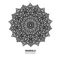 Mandala flower vector drawing. Decorative boho round ornament.