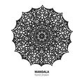 Mandala flower vector drawing. Decorative boho round ornament.