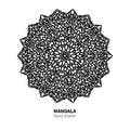 Mandala flower vector drawing. Decorative boho round ornament.