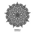 Mandala flower vector drawing. Decorative boho round ornament.