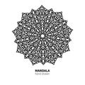 Mandala flower vector drawing. Decorative boho round ornament.