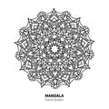 Mandala flower vector drawing. Decorative boho round ornament. Ethnic hand drawn element.